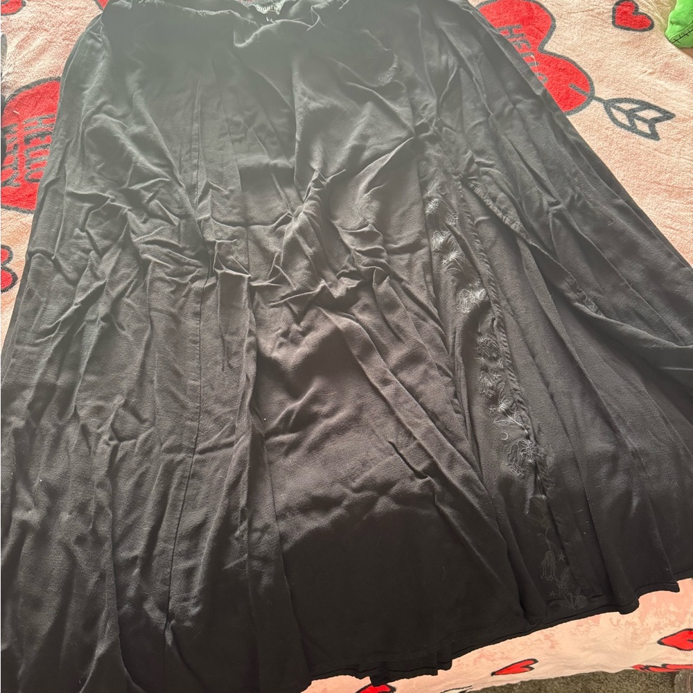 Torrid Maxi  Black Elastic Waist Maxi Skirt with slit Nightfall collection 2X